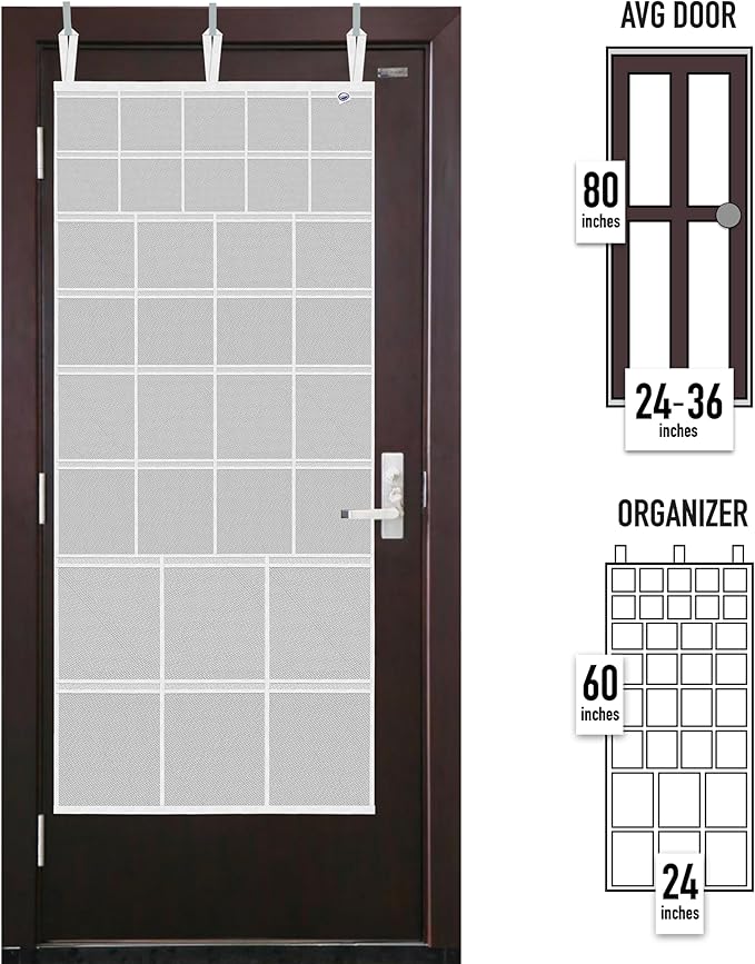 Cruise On Large Mesh Over-the-Door Organizer, 34-Pocket Hanging Storage for Cruise & Home (24"x60"),Travel Essential for 2026-2027, Shoe & Bathroom Organizer for Closet, Cabin, or Behind-Door Storage