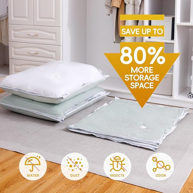 Large Vacuum Storage Bags with Electric Pump – 10 Pack（56×80 cm / 22×31.5 in) Space Saver Bags for Bedding, Comforters, Blankets, Clothes, Pillows, Jackets, Coats – Home Organization