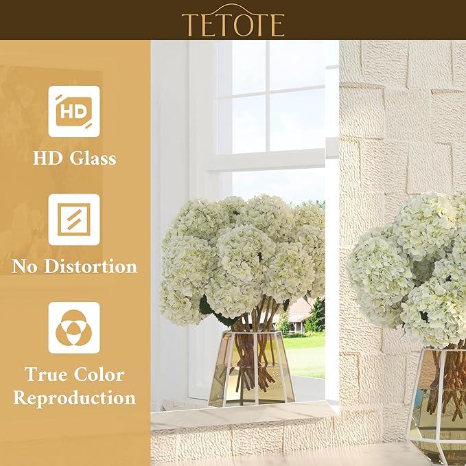 TETOTE 36" x 36" Rectangle Tempered Mirror with Frameless Beveled Edge for Vanity and Bathroom