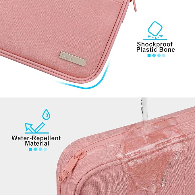 Lacdo Cord Organizer Travel, Cable Organizer Bag Case, Portable Electronics Organizer Travel Case, 6 Layer Large Capacity Charging Cords Storage organizer for Cables, SD Card, Travel Essentials, Pink