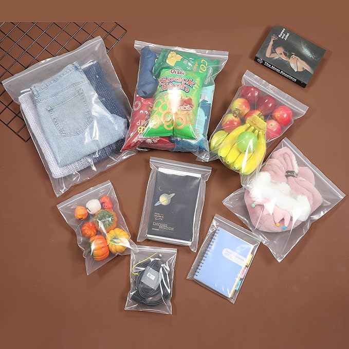 18" x 23" Large Thick 4 Mil Clear Zip Poly Lock Plastic Bags Seal Reclosable Zip Bag Heavy-Duty Clothing T-Shirt Pants Toys Zipper Storage Bags -20 Pack