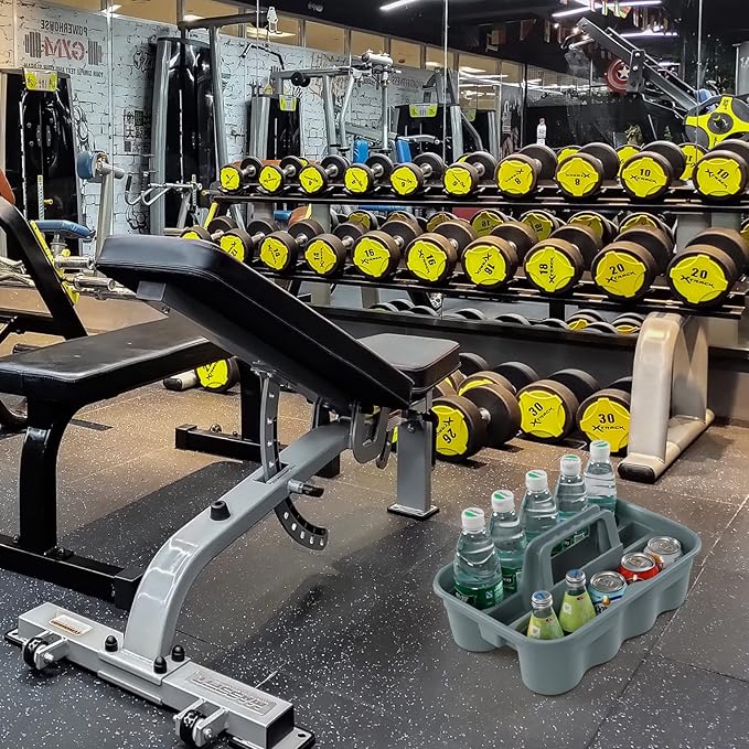 Begale 4-Pack Commercial Products Deluxe Carry Caddy for Cleaning Products, 2 Compartment Plastic Cleaning Basket