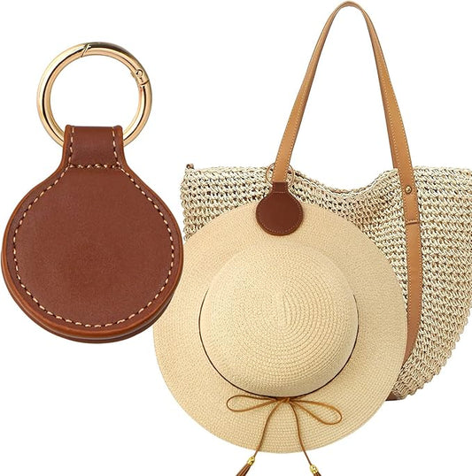 Niveaya Magnetic Hat Clip for Travel on Bag - Magnet Storage Hook, Vacation Traveling Essentials Accessory Brown