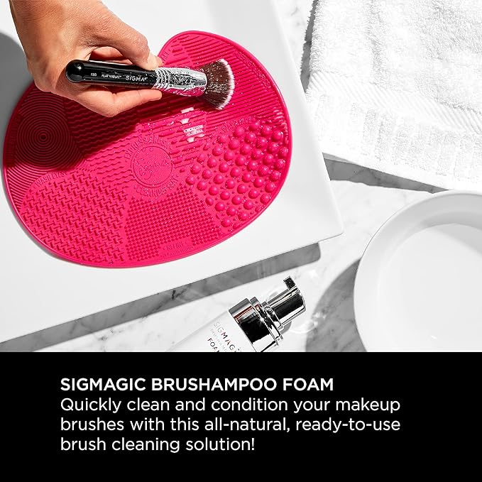 Sigma Beauty Sigmagic Foam Makeup Brush Shampoo – Makeup Brush Cleaner Solution with Professional Grade Formula to Remove Makeup Residue and Build Up on Brushes & Sponges (6.76 FL Oz)