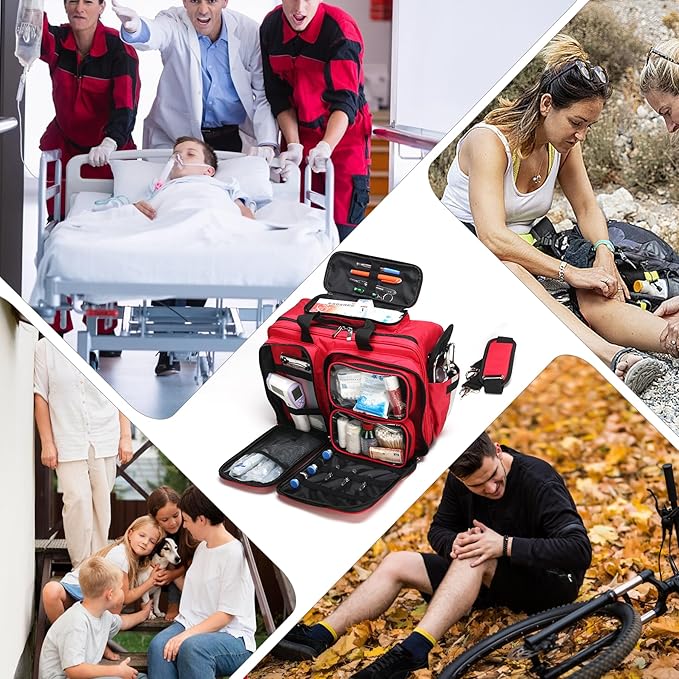 Empty First Aid Organizer - Trauma, Emergency Medical Bag for Nurses & Home Health Care (Bag Only)