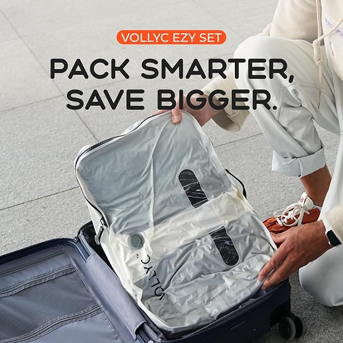 Travel Vacuum Bags with Pump, 25L Large Capacity Vacuum Bags for Travel, IPX7 Waterproof, Open Zipper, Reusable Space Saver Compression Bags for Luggage, Backpack, Suitcase, Home Storage
