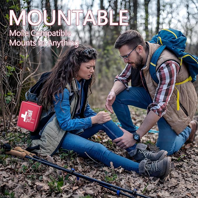 First Aid Kit, Upgrade Trauma First Aid Kit with Labelled Compartments -Emergency Medical Kits with Molle System First Aid Kits for Car, Home, Hiking, Camping and Outdoor Emergencies -216 Pieces