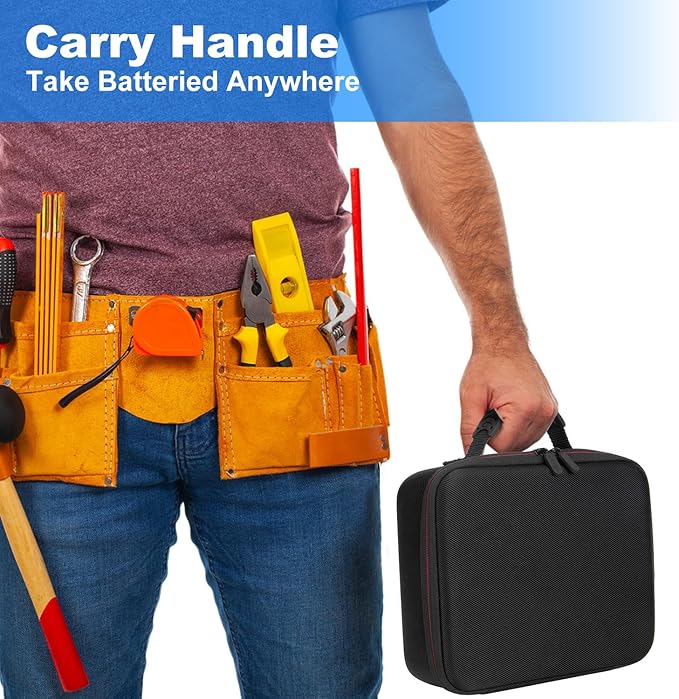 Battery Organizer Storage Case with Tester BT168, Hard Battery Daddy Storage Organizer Box Holds 148 Batteries AA AAA C D 9V Button Cell, Batteries Holder, Waterproof Batteriess Vault Box