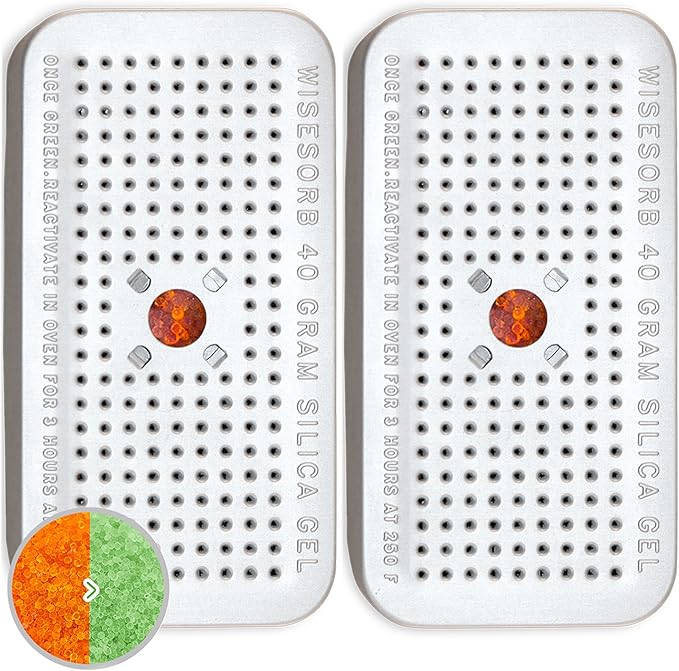 moisture absorbers for storage,40g desiccant caniters and silica gel dehumidifier bags (40 Gram, 2 PACK)