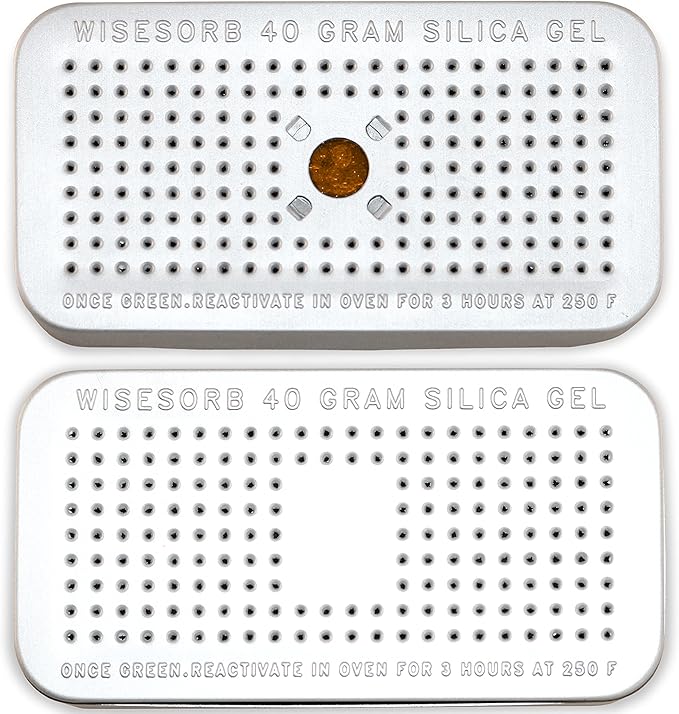 Silica Gel Canister, 40Gram Silica Gel Desiccant Canister (Orange to Green), Reusable Desiccant Dehumidifier, Pack of 7