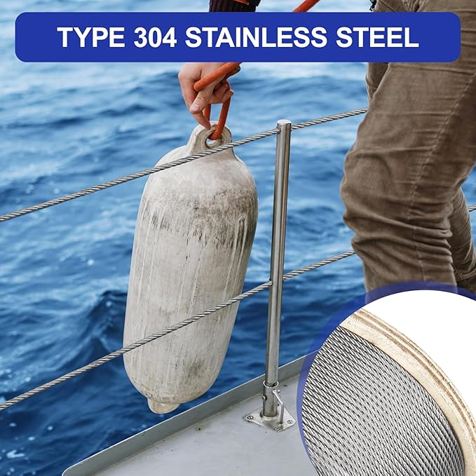 BLIKA 500FT 304 Stainless Steel Cable, Stainless Steel Decking Railing 3/16 inch with 7 x 19 Strand Construction, 3700lbs Breaking Strength Marine Grade for Rail, Deck, Clothesline and DIY Balustrade