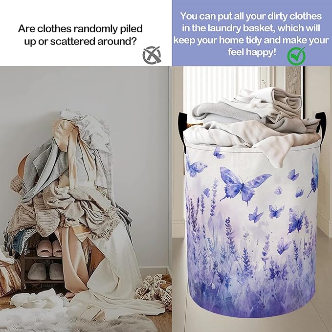 Groovy Starry Sky Sunflower Laundry Basket-Large Foldable Hamper Holder Portable Tall Collapsible Laundry Hamper Storage Basket Bin with Handles, Canvas & Waterproof lining for Household Items