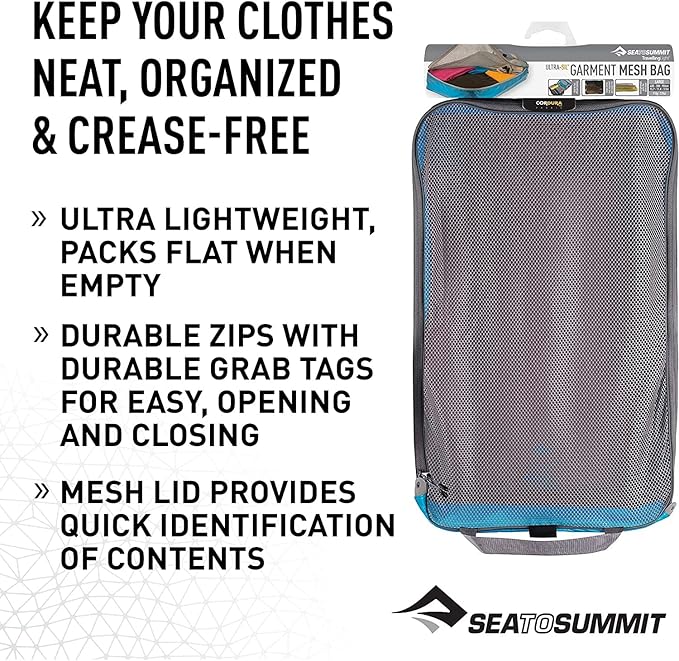 Sea to Summit Travelling Light Garment Mesh Bag Packing Organizer, Small, Pacific Blue