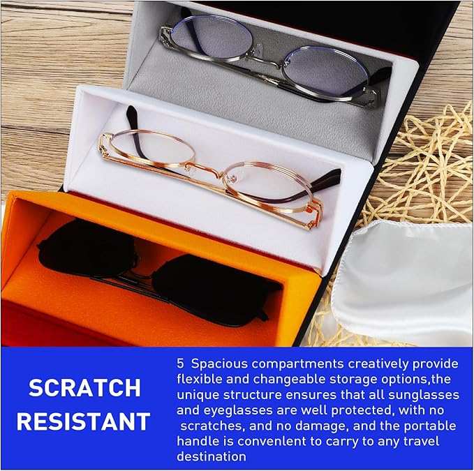 Travel Sunglasses Organizer, Sunglasses Travel Case for Multiple Pairs, Multiple Glasses Travel Case for Women, Men