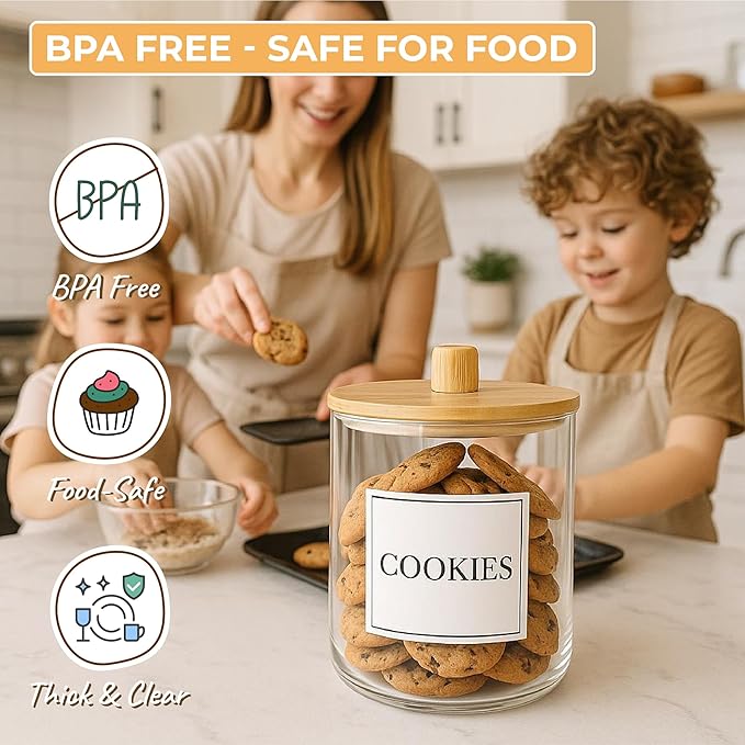 Laundry Pods Containers for Organizing Dryer Sheet Holder & Laundry Jars with Lids, Labels & Scoops - Acrylic Laundry Storage Containers for Powder, Pods, Detergent, Scent Booster