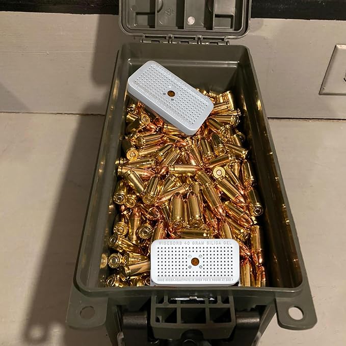 40 Gram Pack of 3 Silica Gel Canister, Gun Safe Dehumidifiers (Orange to Green), Reusable Desiccant Moisture Absorber for Car, Closet