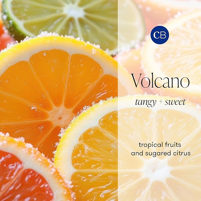 Capri Blue Volcano Scented Candles - Luxury Three Wick Candles for Home Scented with Tropical Fruit & Sugared Citrus - Soy Wax Blend - Large White Color (28 oz)