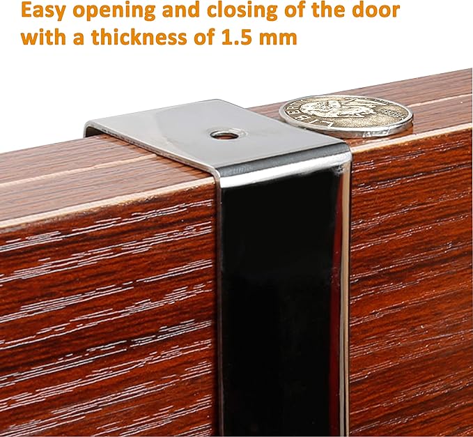 SKOLOO Over The Door Hook - for Doors up to 1-3/4'' Thickness, Metal Door Hanger with 5 Triple Hooks, Over The Door Hanger for Coats, Hats,Towels, Silver, Assembly Required