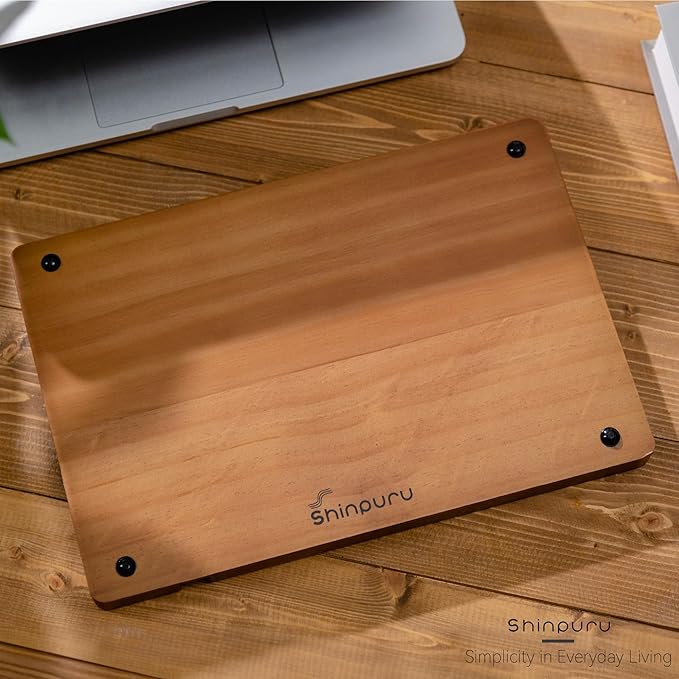 Shinpuru Wooden Valet Tray with Leather Inlay - Nightstand & Desk Organizer - EDC Essentials Catchall Tray for Keys, Phone, Wallet, Watch, Earbuds - Stylish Storage (Wood)