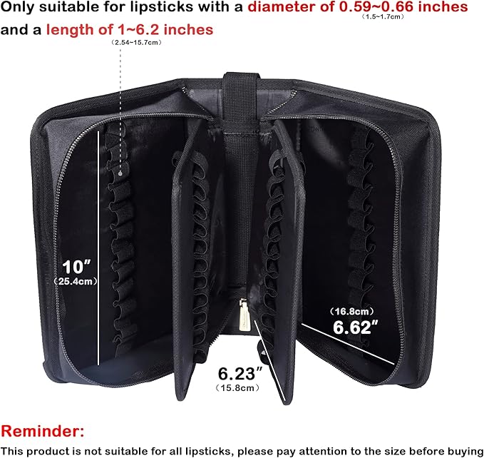 ROWNYEON Lipstick Organizer Case Lipstick Holder Portable Lipstick Bag Travel Makeup Bag Cosmetic Case Large Capacity Lipstick Carrying Case Makeup Artist Lip Gloss Storage Bag