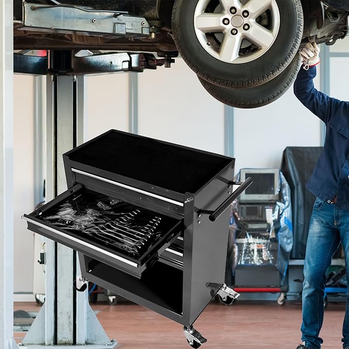 Campfun 238PCS Tool Set, 4 Drawers Rolling Tool Box with Tool Sets, Metal Tool Storage Cabinet for Home, Tool Cart Mechanics Kit Organizer for Garage Workshop Repair Shop, Black