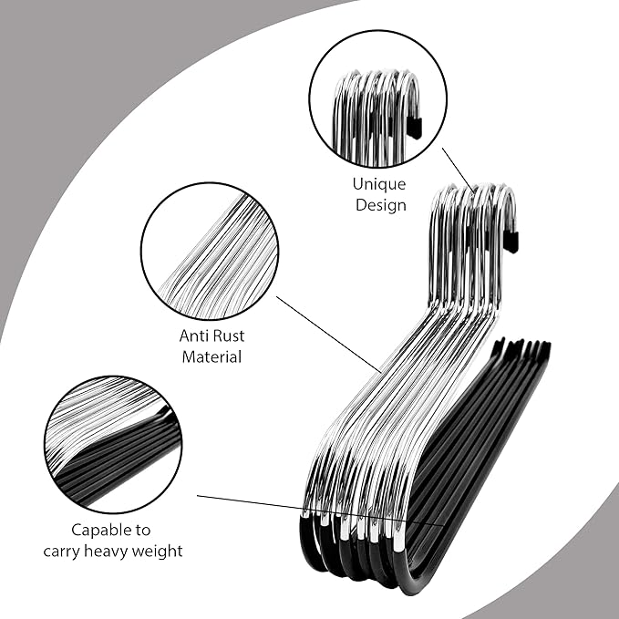 BuyDBest -Stainless Steel Hanger Set of 9, Heavy Duty Hanger for bedspreads, Blankets, tablecloths, linens, Large Towels