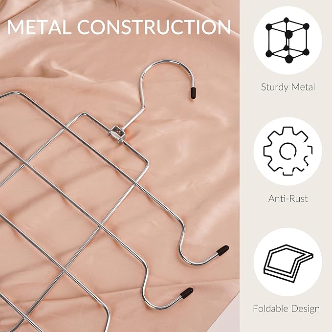 ZEDODIER 4 Pack Tank Top Hanger Space Saving, Bra Hangers for Closet Organizer, Hanging Bra Organizer Tank Tops Holder with 32 Hooks, Metal Closet Organizers and Storage Small Space Solutions, Silver