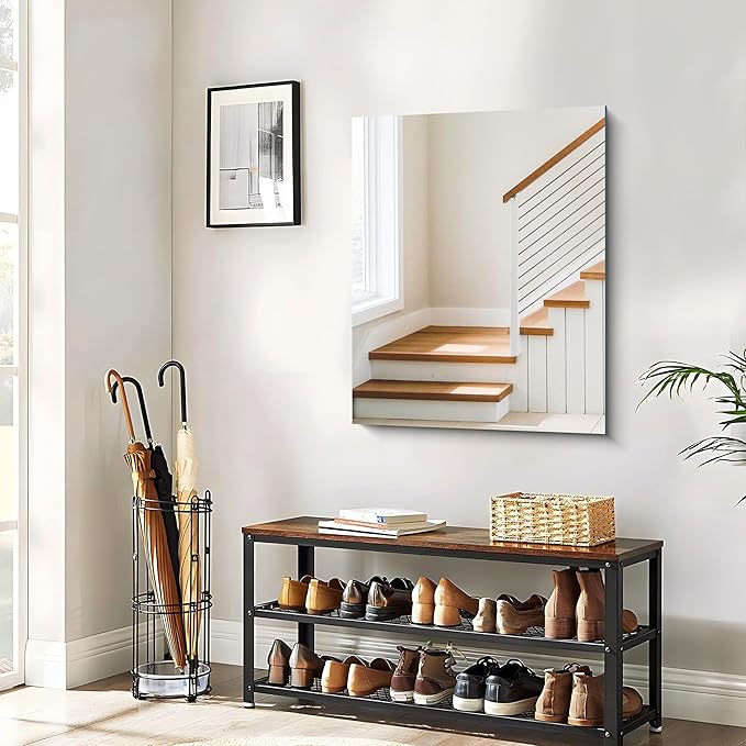 CILIBER Frameless Mirror, 24x30 Inch Bathroom Mirror for Wall, Rectangle Bathroom Vanity Mirrors with Polished Edge, Hangs Horizontally or Vertically for Bathroom, Bedroom and Living Room