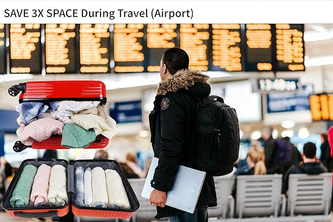 12 Pack Reuseable Vacuum Storage Bags with Electric Pump, Vacuum Seal Space Saver Bags for Clothing, Travel, Blanket, Bedding, Moving Home, and Organisation (3 Jumbo, 3 Large, 3 Medium, 3 Small)