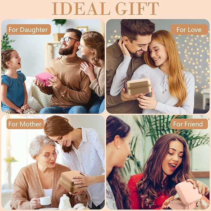 Kigeli 18 Pcs Travel Jewelry Case Bulk Bridesmaid Gift Boxes Small Jewelry Box Mini Storage Organizer for Women Return Gift(Bright Color)