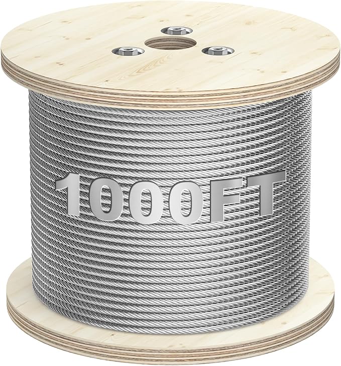 BLIKA 1000FT 3/16" Stainless Steel Cable, 304 Stainless Steel Decking Railing Cable with 7 x 19 Strand Construction, 3700lbs Breaking Strength Marine Grade for Rail, Deck and DIY Balustrade