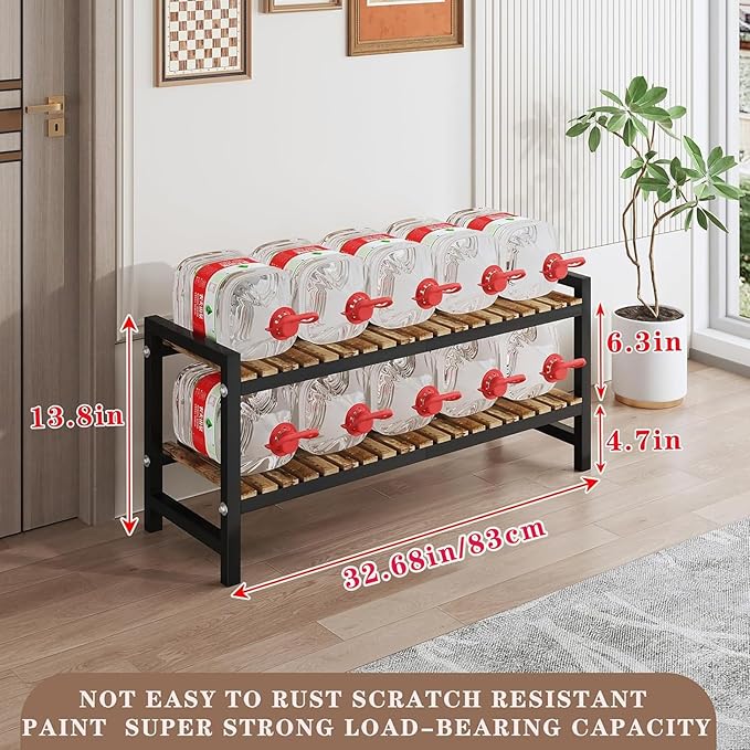 Shoe Rack Organizer for Small Spaces 2Tier Long Narrow Shoe Stand, Closet Shoe Rack, Small Shoe Shelf for Closet Entryway Corner Garage and Bedroom Front Door - Shoe Storage Combining Wood and Metal