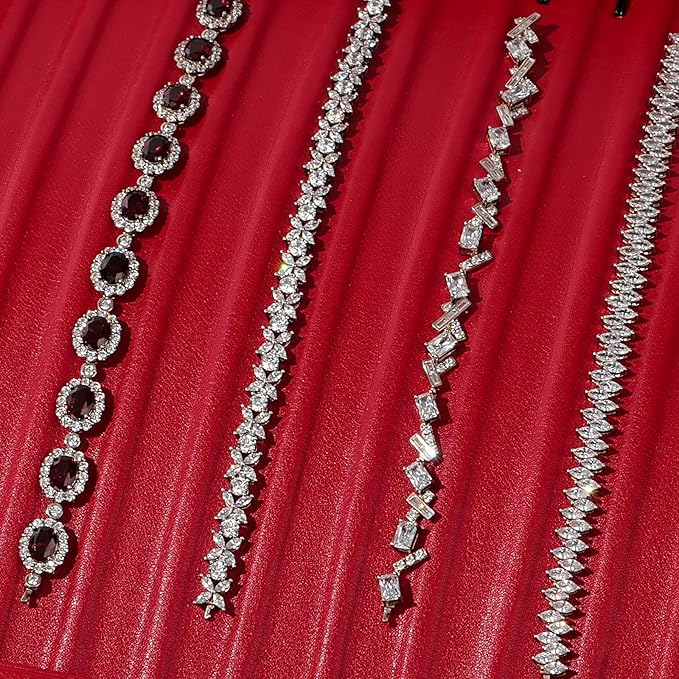 Luxury Leather Jewelry Tray Necklace Display Tray Jewelry Organizer Drawer Necklace Bracelet Holder Organizer Tray Stackable Jewelry Trays Necklace Bracelet Display Storage (Red)