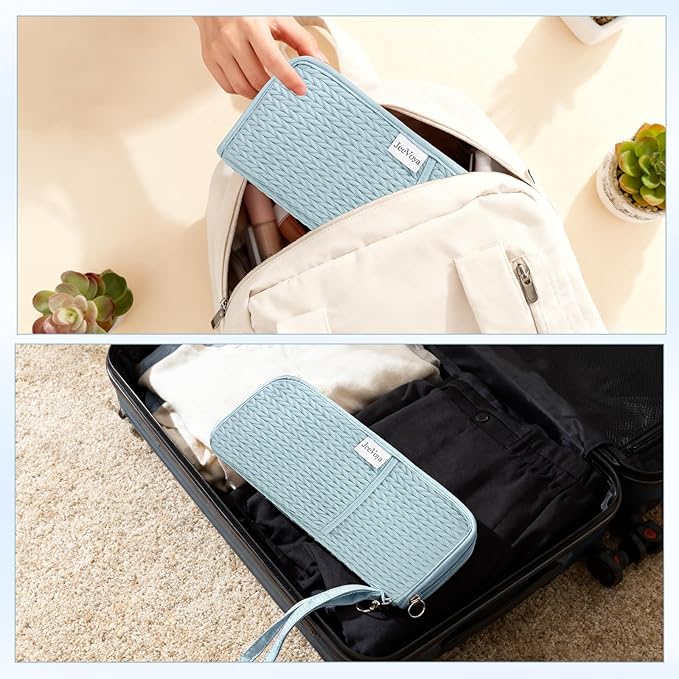Hair Tools Organizer Bag Heat Resistant Mat Case Hot Tools Travel Bag Portable Flat Iron Pouch Case for Hair Straighteners, Curling Irons, Flat Irons and Hot Styling Tools (Blue)