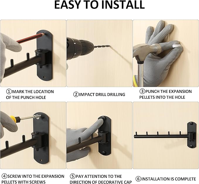 Swing Clothes Hanger Rack, Garment Racks Clothes Bar Wall Mounted, 180°Rotation Laundry Drying Rack 304 Stainless Steel Space Saving Clothing Hanging System for Laundry Room Bedroom Balcony