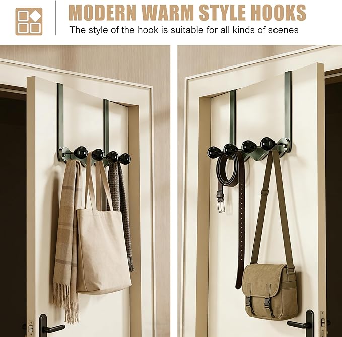 Over Door Coat Rack, Coat Hooks for Door Coat Hanger, Towel Hanger for Bathroom, Door Hanger Hooks, Hooks for Hanging Hat Key Towel Purse Robes Mudroom Entryway