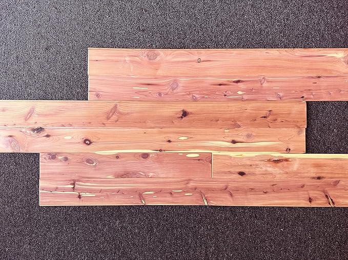 Cedar Elements Aromatic Red Cedar Planking Closet Liner 1/4" x3-3/4 x48 inch Unfinished Red Cedar Aromatic Cedar Tongue and Groove Wall Plank (15 Square Feet 1PK)