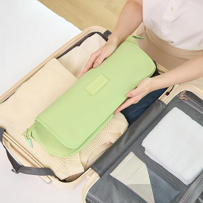 BAREFOOT CARIBOU Hair Tools Travel Bag and Heat Resistant Mat for Flat Irons, Straighteners, Curling Iron, and Haircare Accessories, 2-in-1 design, with Interior Pockets, Portable Organizer