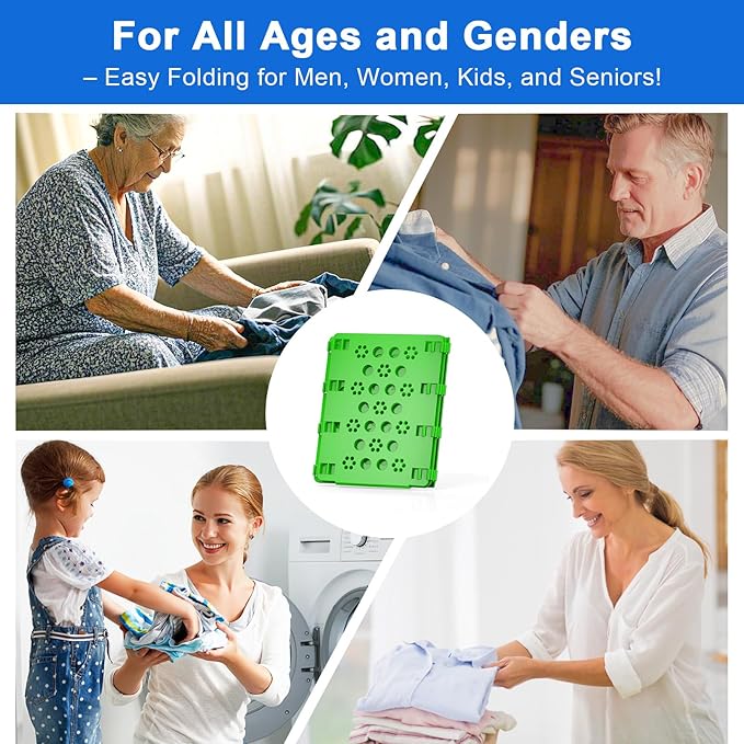 BoxLegend V3 Shirt Folder Board Tshirt Clothes Folder Folding Board Durable Laundry Sorter Helper Liner, Green