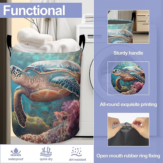 Cute Octopus Laundry Hamper Large Canvas Fabric Lightweight Storage Basket/Dirty Clothes Collapsible Waterproof for College Dorms, Boys and Girls Bedroom,Bathroom