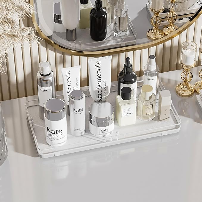 Toilet Paper Basket, Bathroom Basket for Counter Toiletries Towel Decor TP, Toilet Tank Tray, Guest Back of Toilet Organizer Storage, Vanity Tray for Perfume Makeup, Kitchen 13”x6.5” White