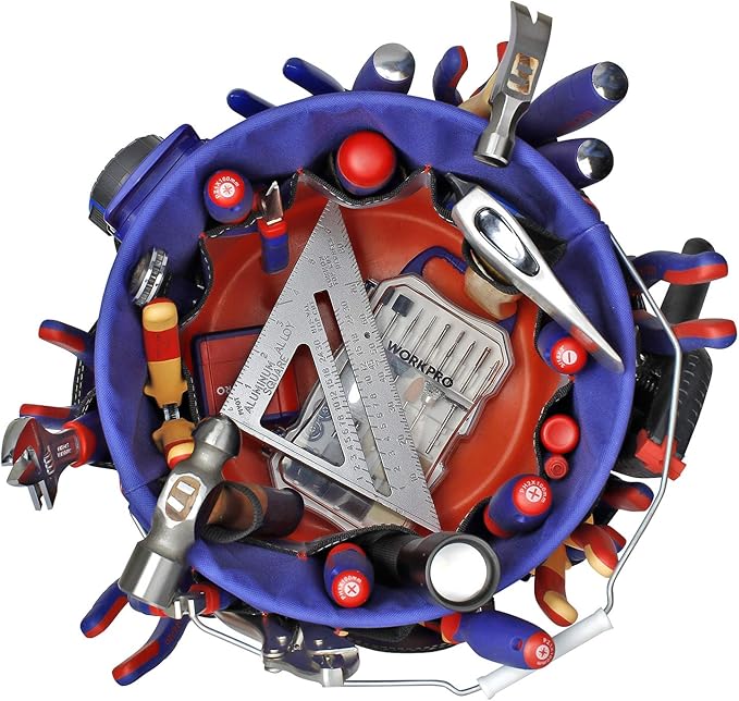 WORKPRO Bucket Tool Organizer with 51 Pockets Fits to 3.5-5 Gallon Bucket (Tools Excluded)