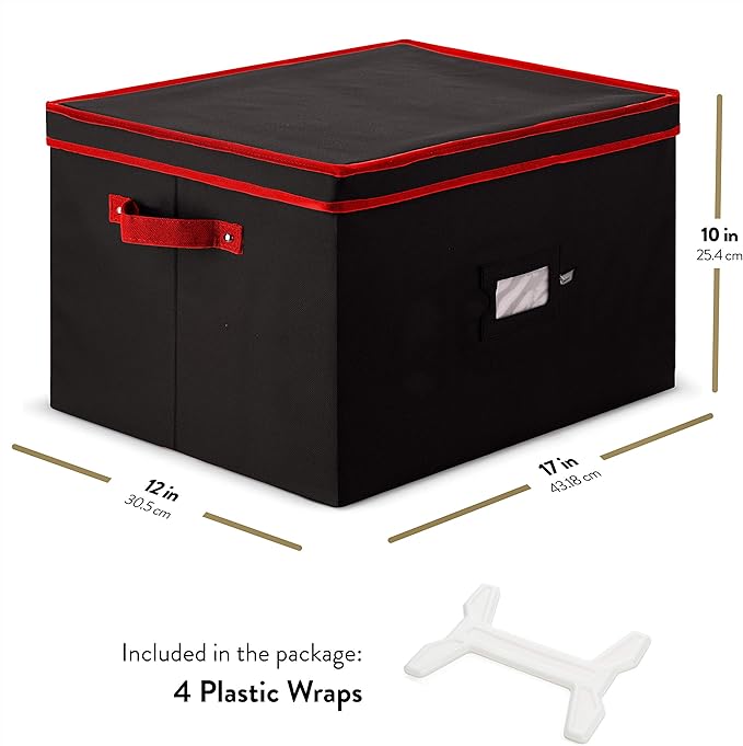 ZOBER Christmas Light Storage Reels - Christmas Light Organizer With 4 Plastic Wheels - Fits 200 Mini Lights Per Spool, Lights Storage - Strong & Durable Material - Stitched Reinforced Handles - Black