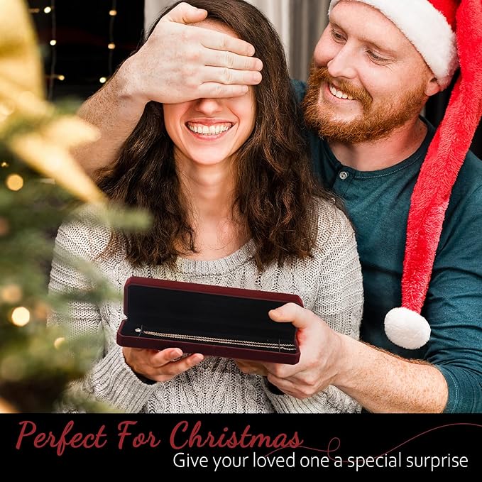 Batiyeer 24 Pcs Velvet Bracelet Box Bulk Jewelry Chain Necklace Box Bracelet Storage Case Long Jewelry Case for Valentine Wedding Pendant Display, 8.86 x 2.13 x 1.38 Inch(Coffee)