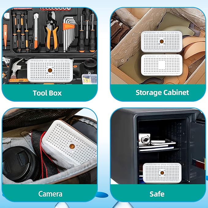 moisture absorbers for storage,40g desiccant caniters and silica gel dehumidifier bags (40 Gram, 2 PACK)