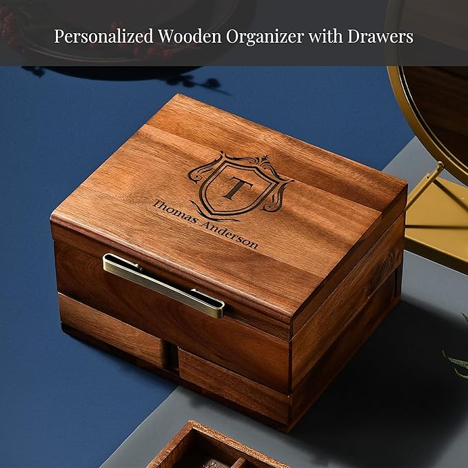 Shanik Luxury Large Watch Box for Men – 8 Slot Organizer with Velvet Pillows, Pull-Out Drawers for Accessories, Jewelry & Oversized Timepieces