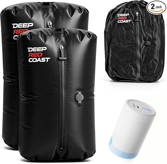 Vacuum Bags for Travel with Pump, 12GAL Compression Packing Cubes with Adjustable Shoulder Strap, IP68 Reusable Vacuum Packing Cubes for Luggage, Backpack, Suitcase, Yoga, Swim, Beach