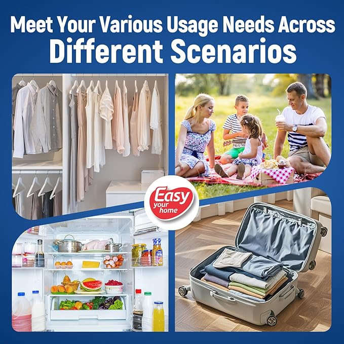 10PCS 20 Gallon Zipper Large Storage Bags with Handle and Bottom, Reusable Jamboo Plastic Duty Bags for Cloth Storage Travel Moving Outdoor Freezer,BPA-Free, 24"x31"+7", 3.15-Mil Thick