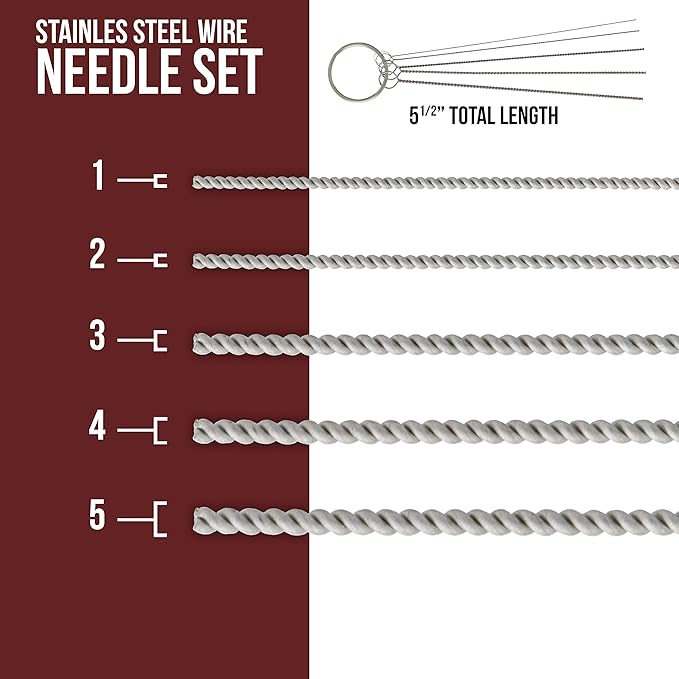 Master Airbrush 13 Piece Airbrush Cleaning Kit - Glass Cleaning Pot Jar with Holder, 5 pc Cleaning Needles, 5 pc Cleaning Brushes, 1 Wash Needle, & How to Link Card
