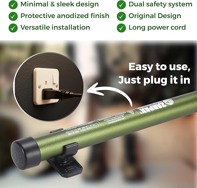 Gun Safe Dehumidifier Rod | Dehumidifier Rod For Enclosed Spaces, Gun Safe & Cabinets | Protect Valuables & Stop Humidity, Moisture, & Corrosion | Comes with 2 Mounting Brackets | 12''/30cm